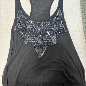 Hollister Charcoal Sequin Tank Top